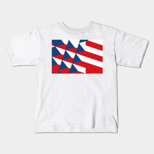 Czehia  Flag Pattern Kids T-Shirt